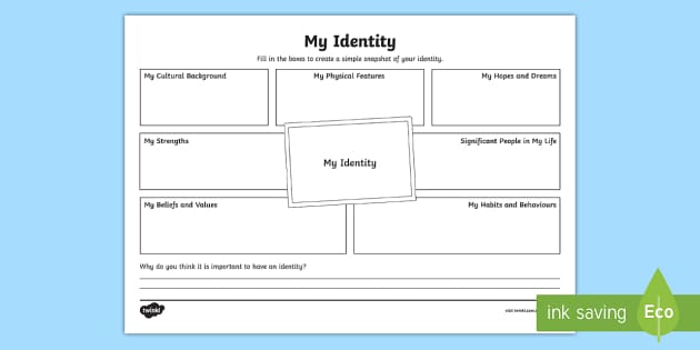 My Identity Worksheet (teacher made) - Twinkl
