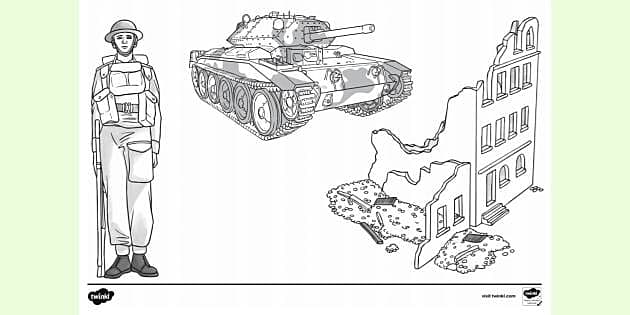 FREE! - WW2 Colouring | Colouring Sheets - Twinkl