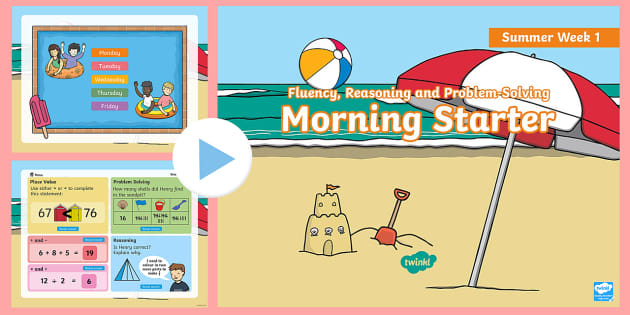 Year 2 Maths Summer Morning Starter PowerPoint 1 - Twinkl