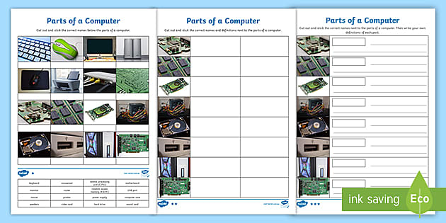 Color the Computer Parts Worksheet  Teaching computers, Kindergarten  worksheets, Computer basics