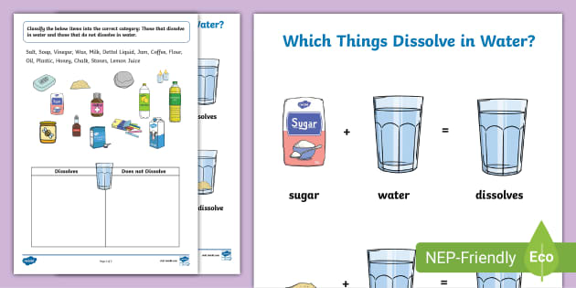 Which things dissolves in Water? - Twinkl