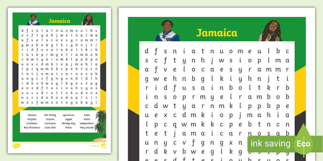 KS2 Jamaica Word Search Twinkl Geography (teacher made)