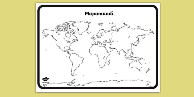 FREE! - Mapa do Mundo: Página para Colorir - Twinkl