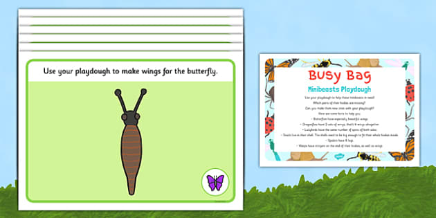 Minibeasts Modelling Dough Busy Bag Prompt Card and Resource Pack