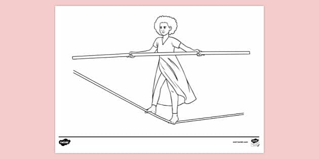 FREE! - Tightrope Walker Colouring Sheet