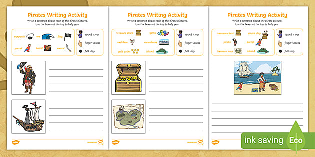 Pirates Early Writing Activities (teacher made) - Twinkl