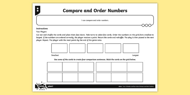 comparing-and-ordering-numbers-differentiated-activity