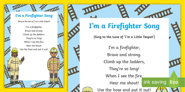 I m A Firefighter Song teacher Made Twinkl