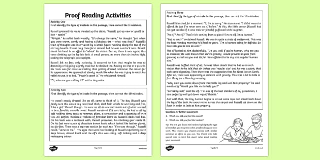 proofreading activities year 3