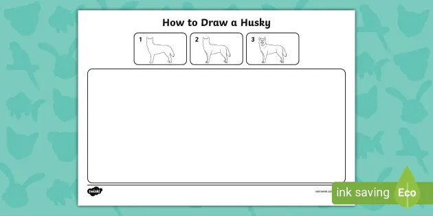 how to draw a husky dog step by step