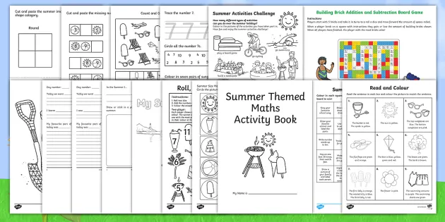 summer holiday worksheets for kindergarten teacher made