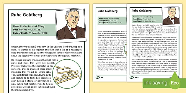 Rube Goldberg Differentiated Fact Files - Twinkl