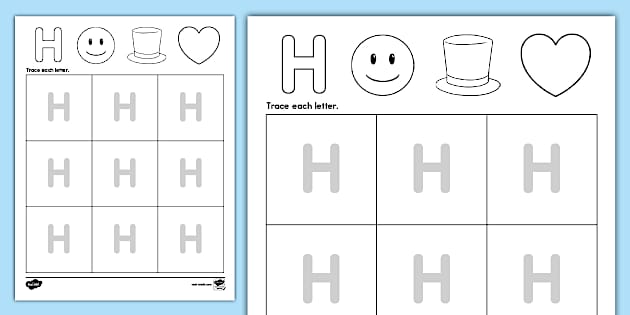 Uppercase Letter H Tracing Activity Professor Feito 6716