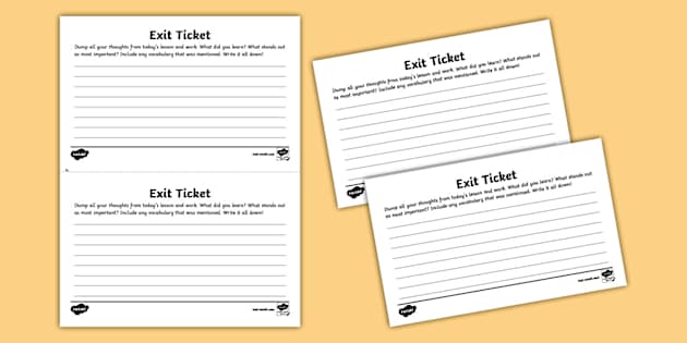 Brain Dump Exit Ticket for 6th-8th Grade (teacher made)