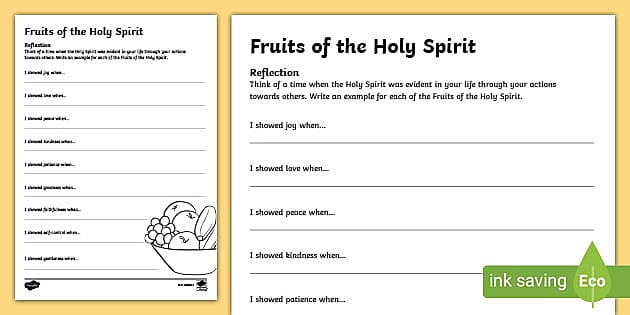 fruit of the spirit handouts