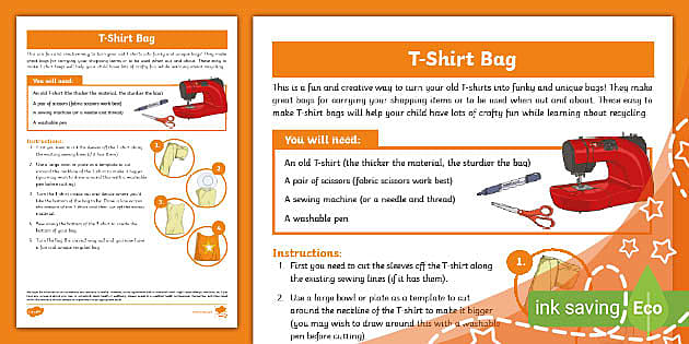 Marty Fielding minimum invoeren Clothes Upcycling: T-shirt Activity | KS2 Resources | Twinkl