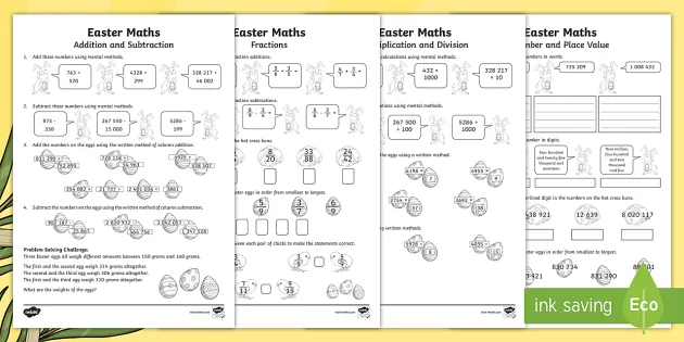 sats survival year 6 easter maths revision pack