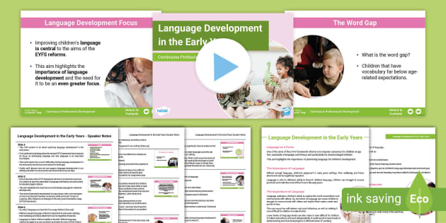 Language development in the early years | CPD | Twinkl