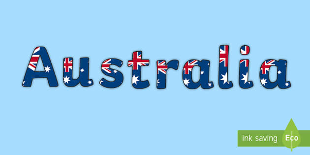 Australia Flag Themed Title Display Lettering - Australian Flag