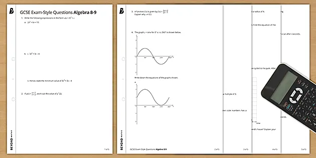 Gcse Maths Exam Algebra Worksheets With Answers Beyond