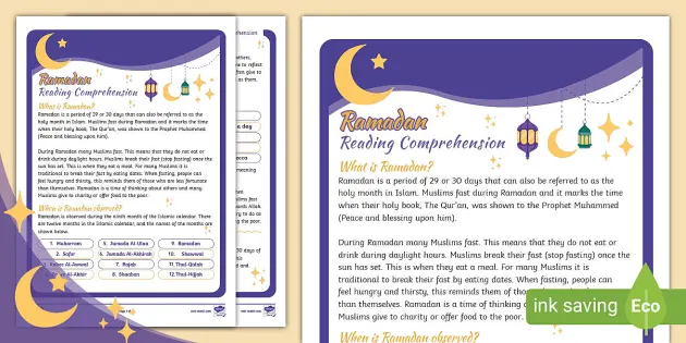 Ramadan　Comprehension　made)　Reading　(teacher　Twinkl