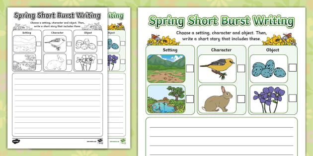 Spring Short Burst Writing Template (Teacher-Made) - Twinkl