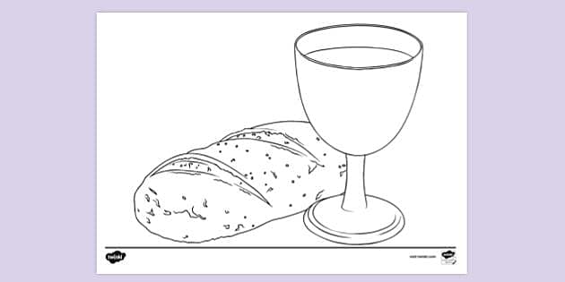 bread and wine coloring pages