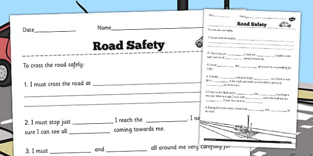 Keeping Myself Safe Road Safety Worksheet / Worksheets