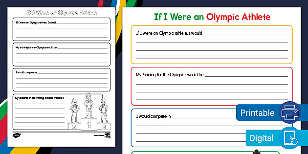 if i were an olympic athlete worksheet writing activity