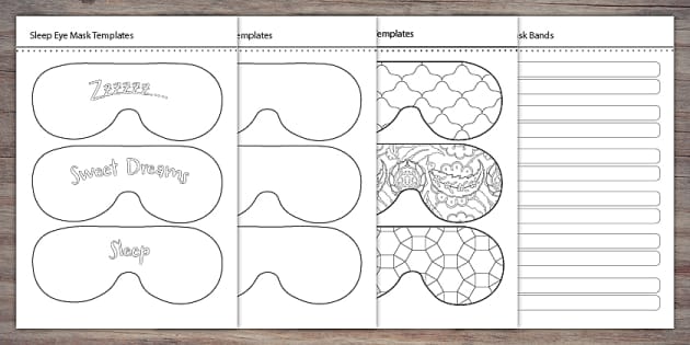 Design your own Sleep Mask Colouring Activity | Twinkl Party