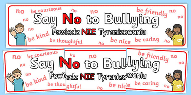 Say No To Bullying Display Banner Polish Translation