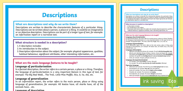 What is a Description? Display Posters-Australia - Twinkl