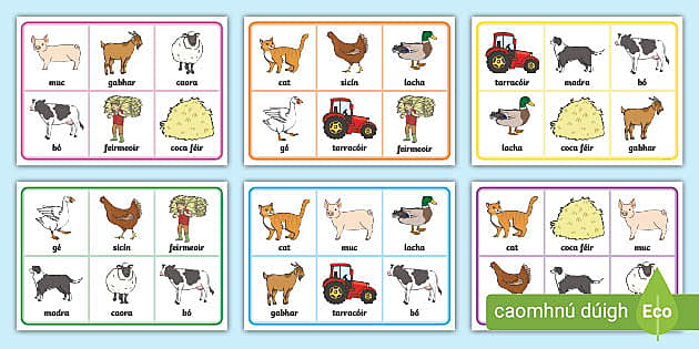 The Farm Aistear Bingo Gaeilge (Teacher-Made) - Twinkl