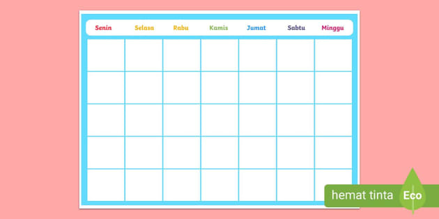 Template Kalender Kosong (Teacher-Made) - Twinkl