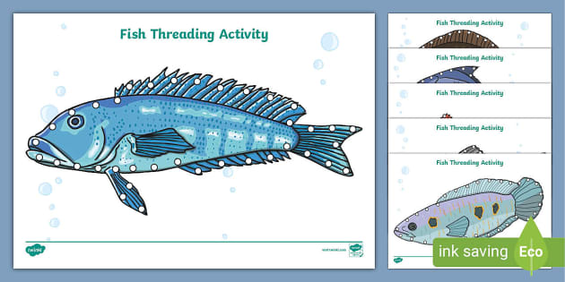 Fish Threading Activity - EYFS (teacher made) - Twinkl