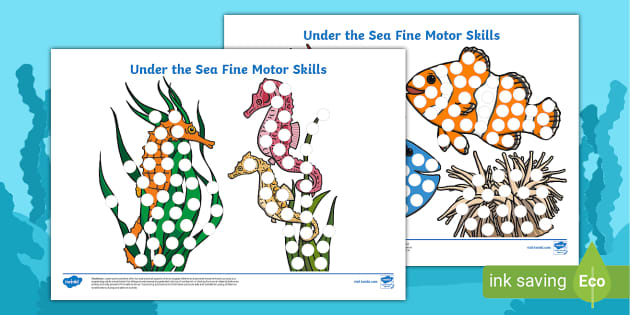 Under the Sea Button Placing Fine Motor Skills Activity