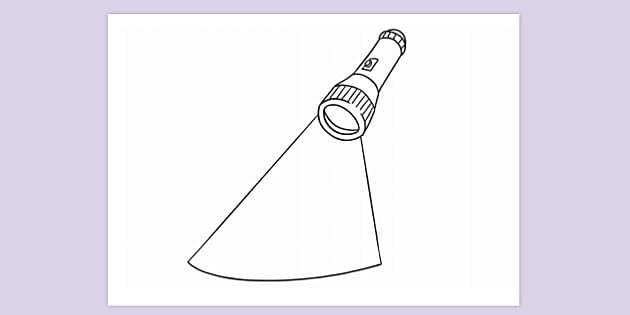 FREE! - Flashlight With a Beam Of Light Colouring Sheet | Colouring Sheets