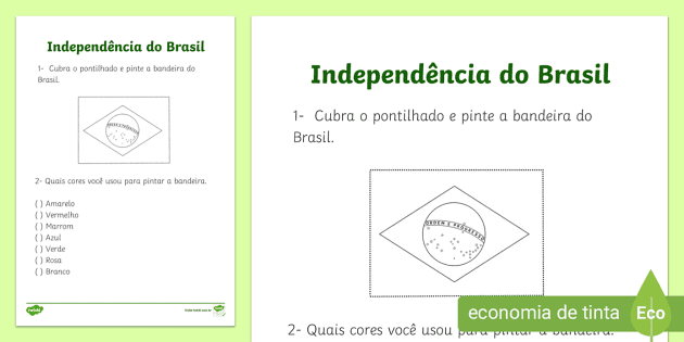 Independência do Brasil - Atividade da bandeira - Twinkl