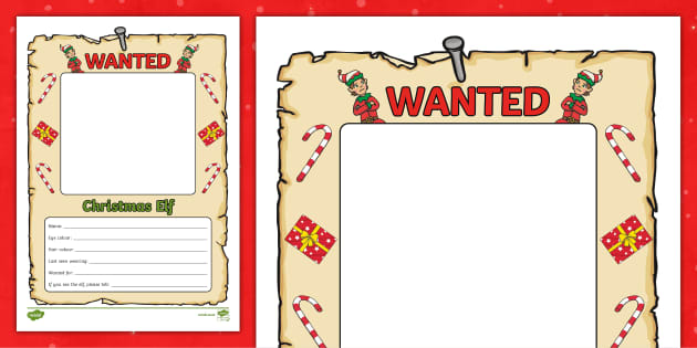 Christmas Elf Wanted Poster Template - Twinkl