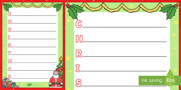 Christmas Acrostic Poem Template (teacher made) - Twinkl