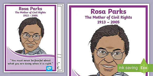 Picture book civil rights activist Rosa Parks with blockposter and mosaic  assignment - Yoors