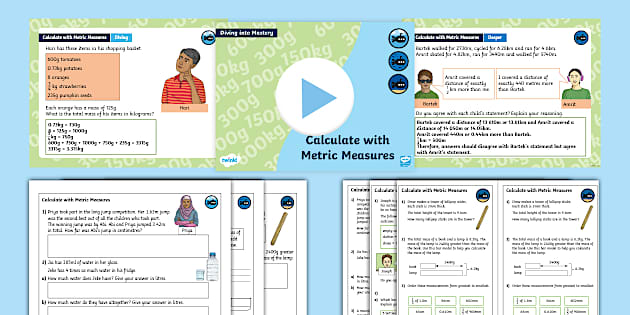 👉 Y6 DiM: Step 3 Calculate with Metric Measures Teaching Pack