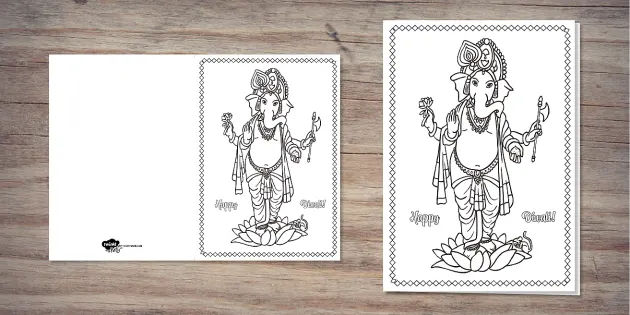 Ganesha Sex Kuliyal Video - Ganesh Diwali Colouring Card | Twinkl Party (teacher made)