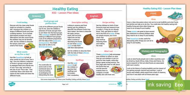 Teacher Made Healthy Eating Lesson Plans KS2 Twinkl