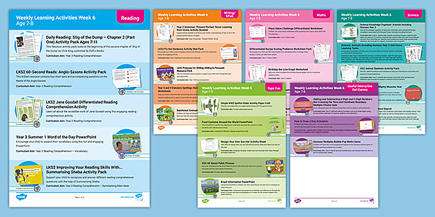 Weekly Learning Activities Week 6 Age 7-8 (teacher made)