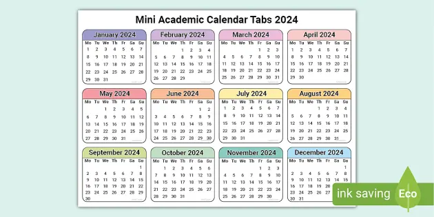 календарь 2024 мини
