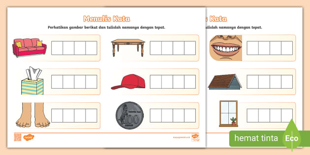 Worksheet Kosakata Empat Huruf KVKV (teacher made) - Twinkl