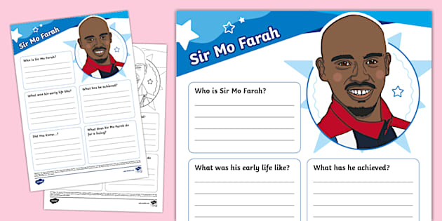 Ks1 Sir Mo Farah Fact File Template (teacher Made) - Twinkl