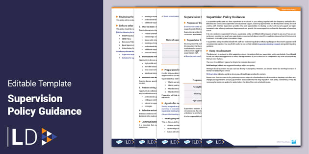 Supervision Policy Guidance Editable Template Leaders 7533