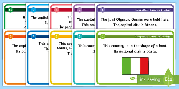 First Level Europe Day Guess the European Country Blether Stations